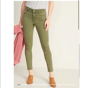 Olive Green Mid-Rise Super Skinny Jeans